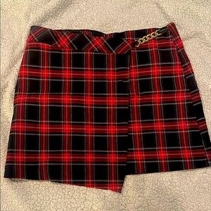 Plaid Red and Black Skirt